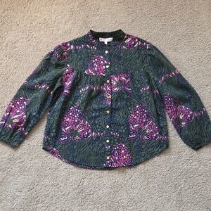 Jude Connally Green and Purple Blouse